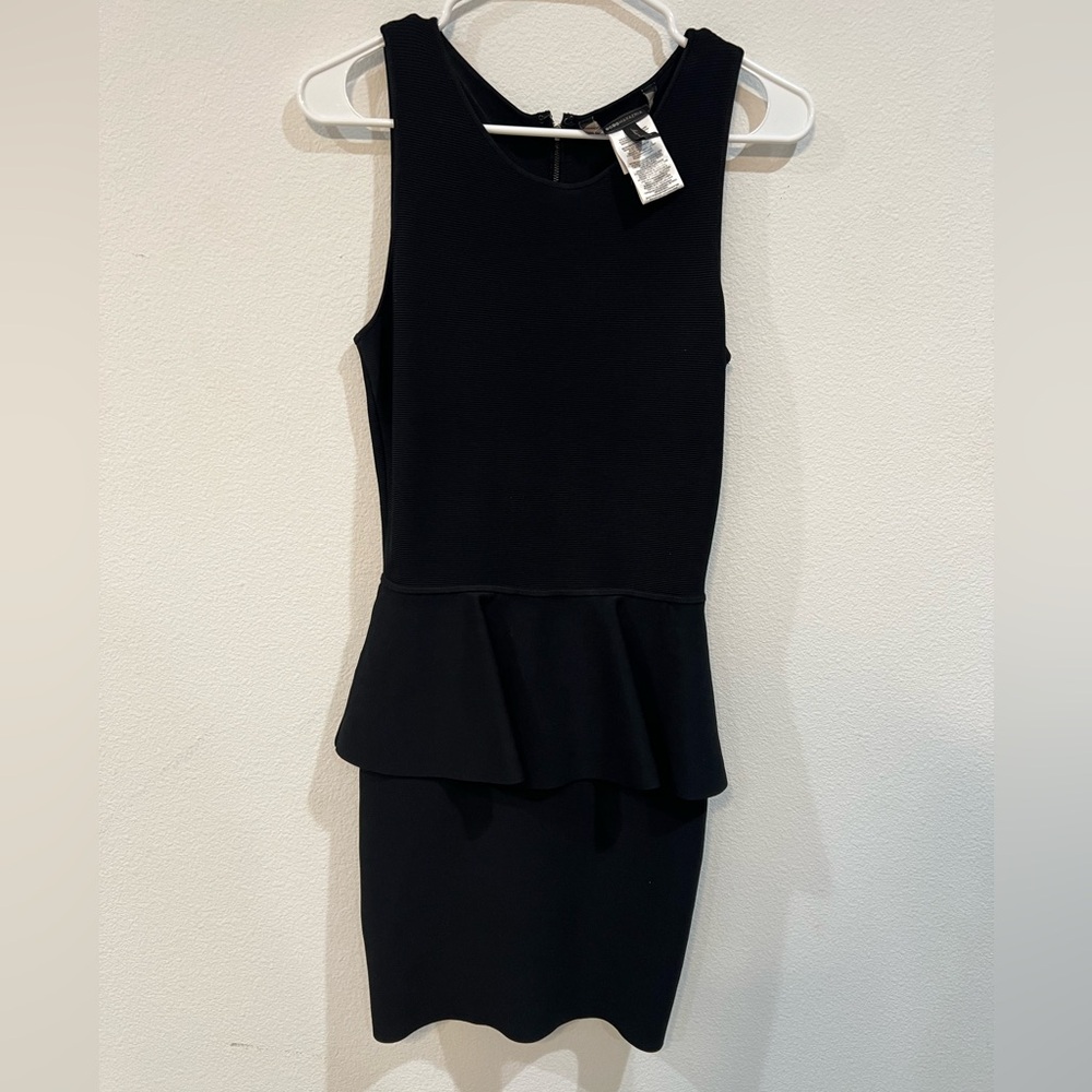 BCBGMAXAZRIA |Like New| Black Bodycon Peplum Dress Sleeveless Size S
